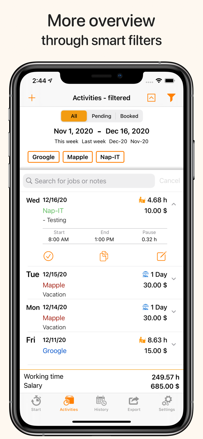 myWork - Time tracking