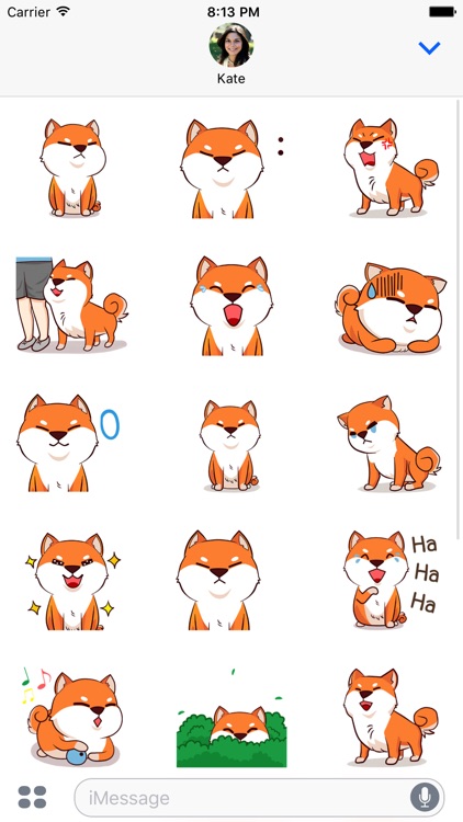 Smiling Akita Animated Emoji Stickers