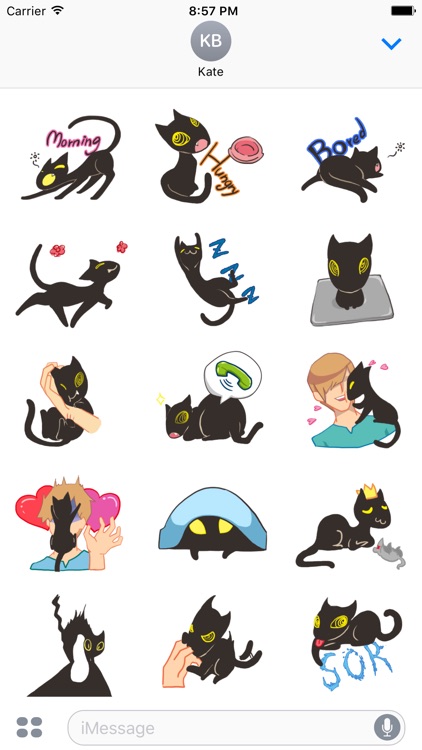 Midnight the Cat Stickers for iMessage