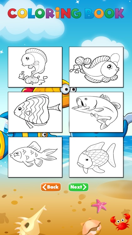 Sea fish coloring pages for Kids