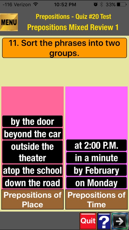 easyLearn Prepositions  in English Grammar screenshot-3