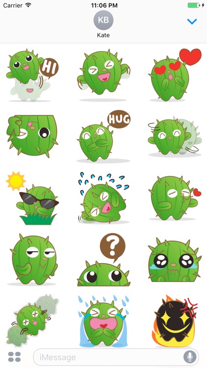 Crosby The Cute And Friendly Cactus Stickers