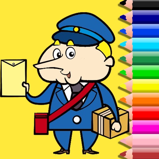 Free Postman Coloring Page Game For Kids Edition Icon