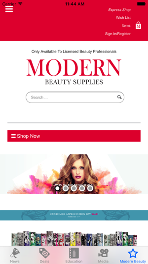 Modern Beauty Supplies Mobile