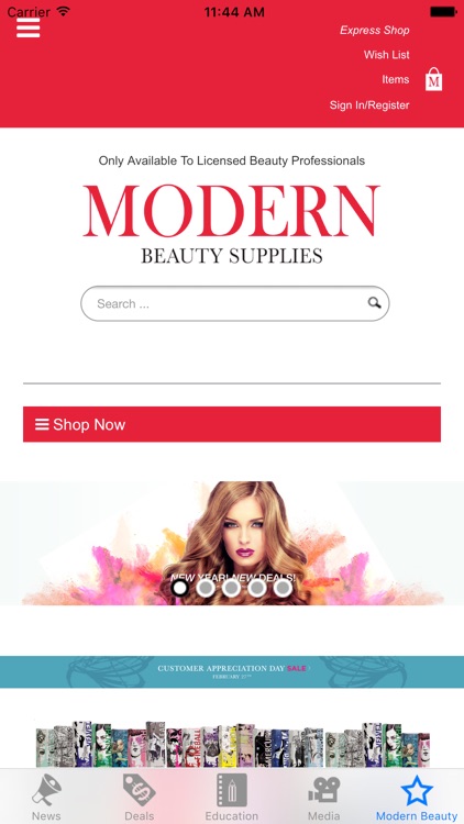 Modern Beauty Supplies Mobile