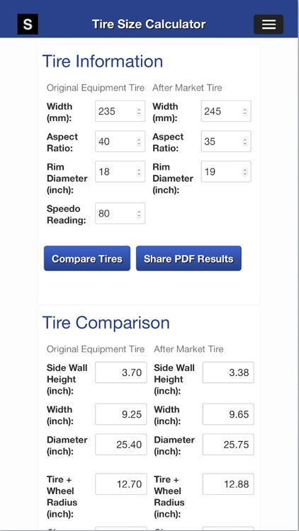 Gear Speed and Tire Size Calculator screenshot-3