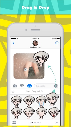 Short Gray Hair Girl stickers by wenpei(圖3)-速報App