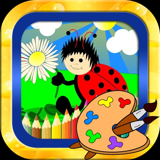 Ladybug and bee coloring book for boy and girl iOS App