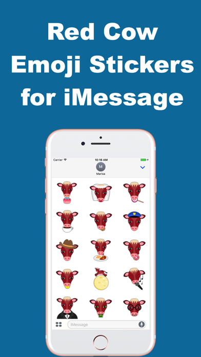 Red Cow Emoji Stickers for iMessage 1.0 IOS -