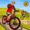 Offroad bicycle rider - uphill mountain BMX rider