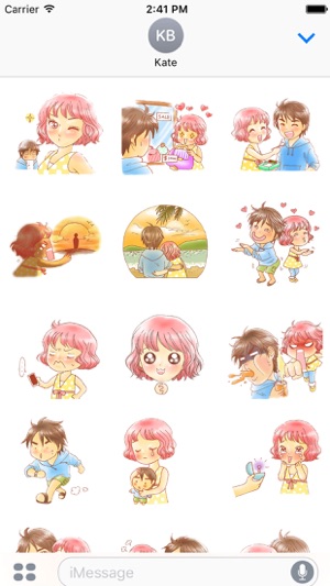 Love couple sweet romance 1 for iMessage Sticker(圖2)-速報App
