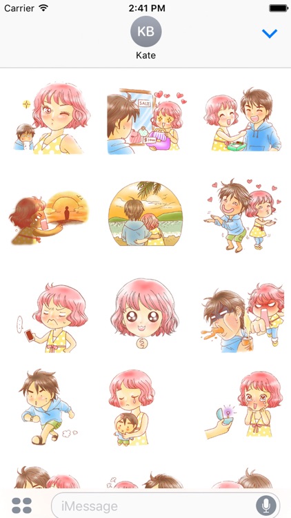 Love couple sweet romance 1 for iMessage Sticker