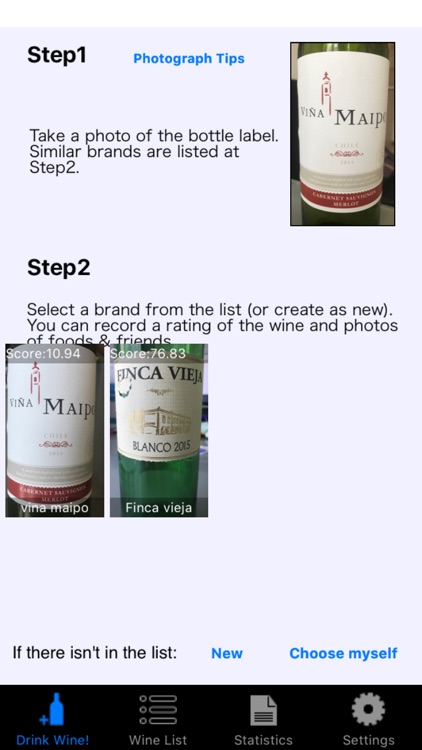 Wine Lover Log - recall memories by image matching