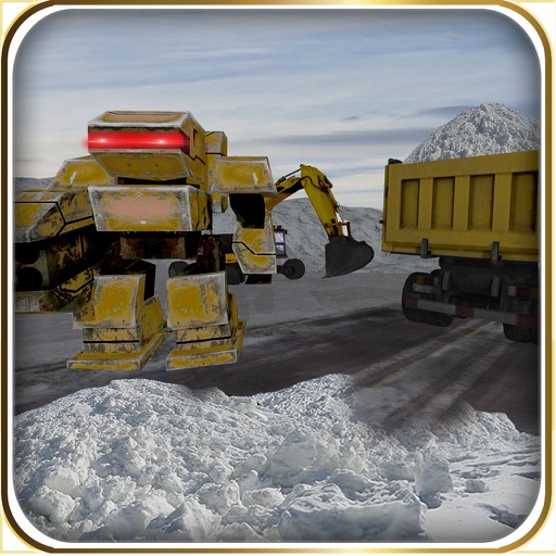 Snow Plow Excavator Robot Icon