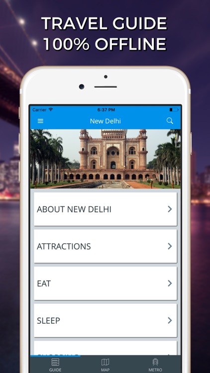 New Delhi Travel Guide with Offline Street Map