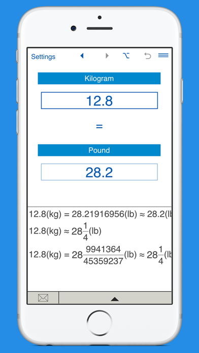 Pounds to kilograms and kg to lb weight converter Screenshot 3