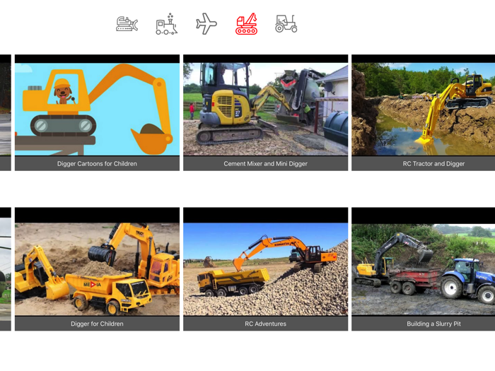 Diggers, Tractors and Trucks Videos for Kids
