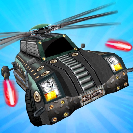 Shooting Flying Car : Helicopter Car Shooting Icon