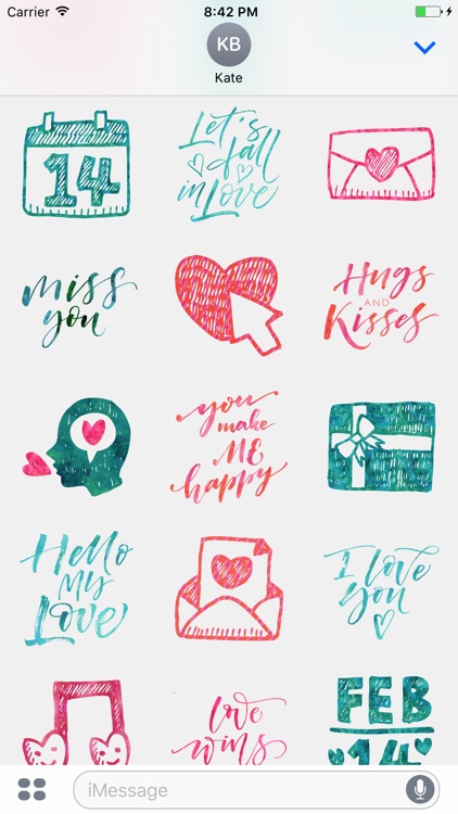 Valentine's Love Greetings for iMessage Stickers