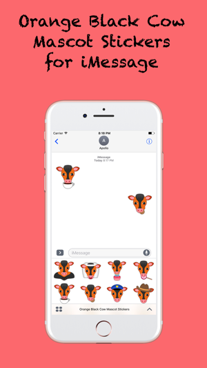 Orange Black Cow Mascot Stickers(圖2)-速報App