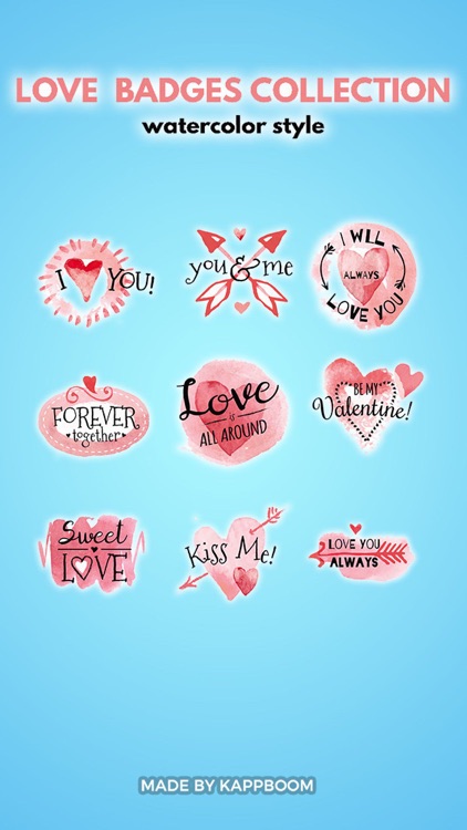 Watercolor Love Stickers
