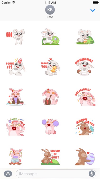 Funny Bunnies In Easter Sticker