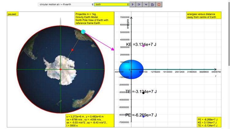 Newton Mountain Simulator E vs r