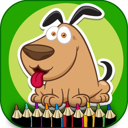 Dog coloring book for kids: play and learn color Icon
