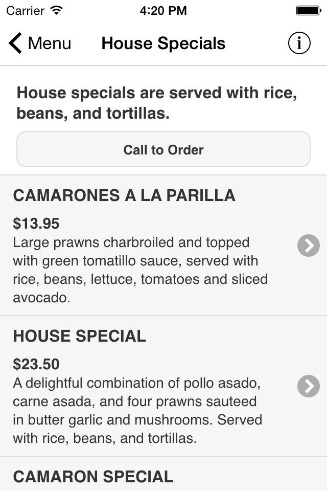 Margaritas Mexican Grill App screenshot 4