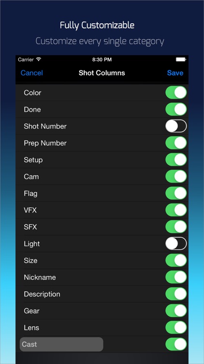 Shot Lister - Film set schedule tool for Directors