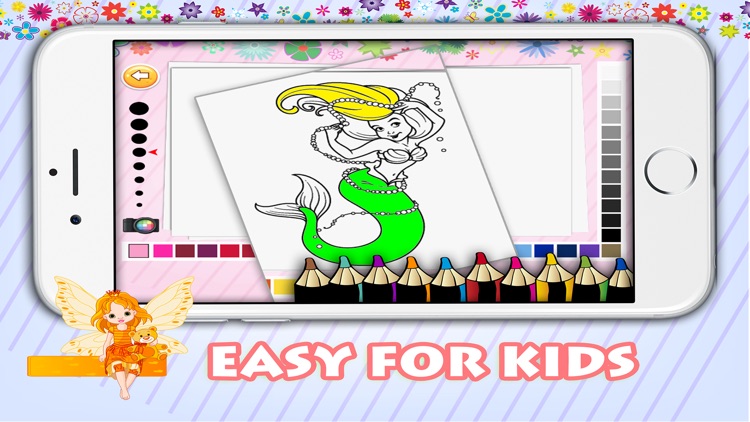 Mermaid & Fairy coloring pages free Game for Girls