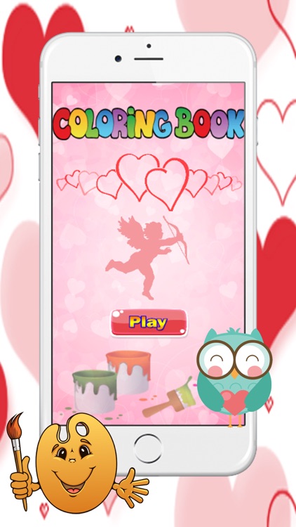 Kids Coloring Book with valentine days