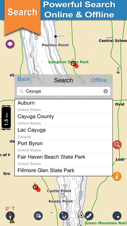 Cayuga Seneca Lakes GPS nautical chart for boaters screenshot-3