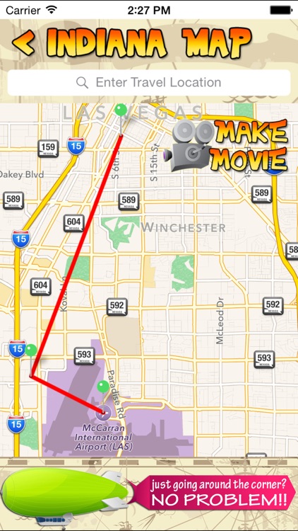 Indiana Map - Hollywood red line trip movie maker screenshot-3