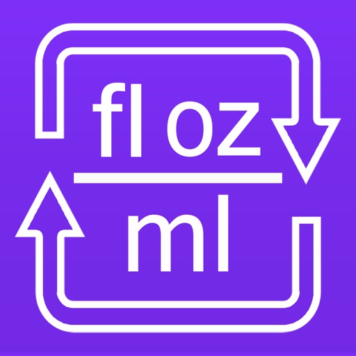 US fluid ounces to milliliters and ml to fl oz icon