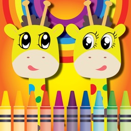 Giraffe Coloring Cute Wild Animals fun doodling