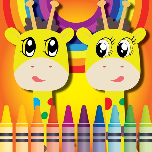 Giraffe Coloring Cute Wild Animals fun doodling iOS App