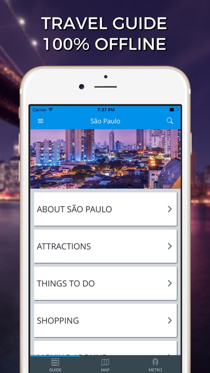 São Paulo Travel Guide with Offline Street Map