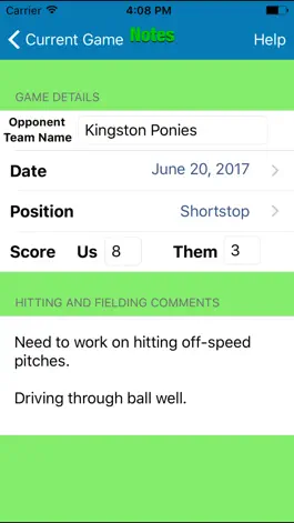 Game screenshot HT Baseball Stat Tracker apk