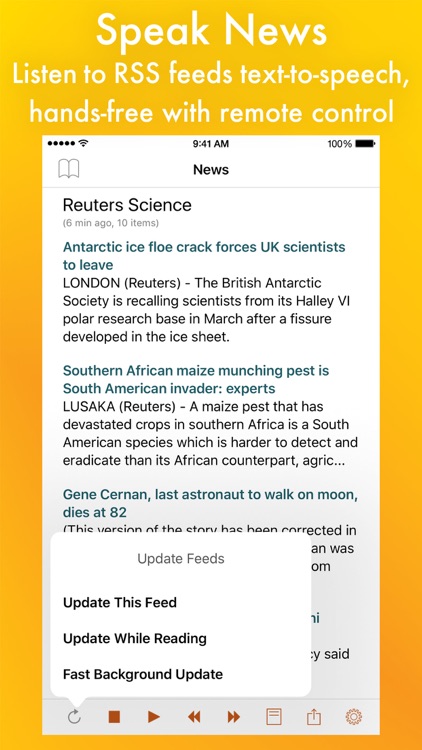Speak News - RSS news reader