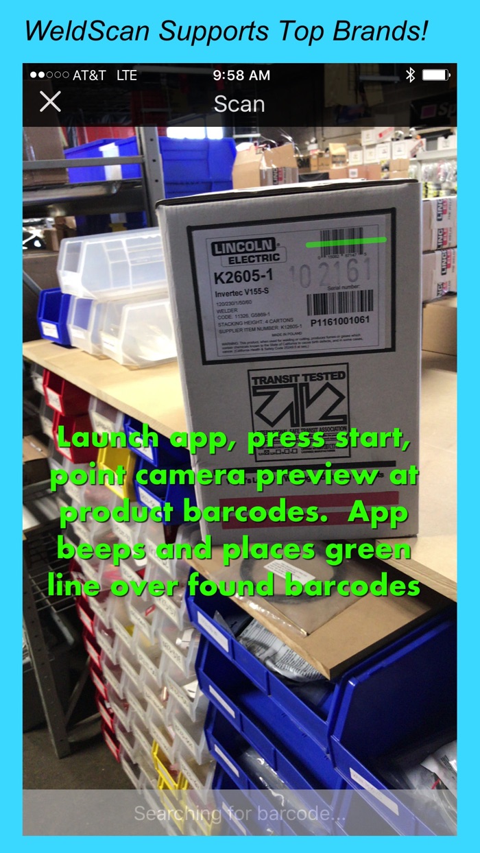 WeldingSupply.com Barcode Scanner Shopping Tool