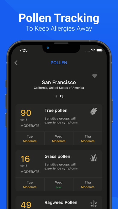 Air Quality & Pollen - AirCare Screenshot