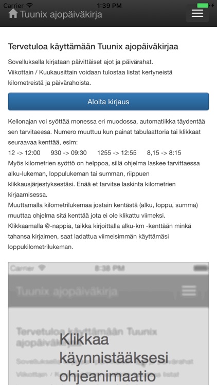 Tuunix Ajopäiväkirja