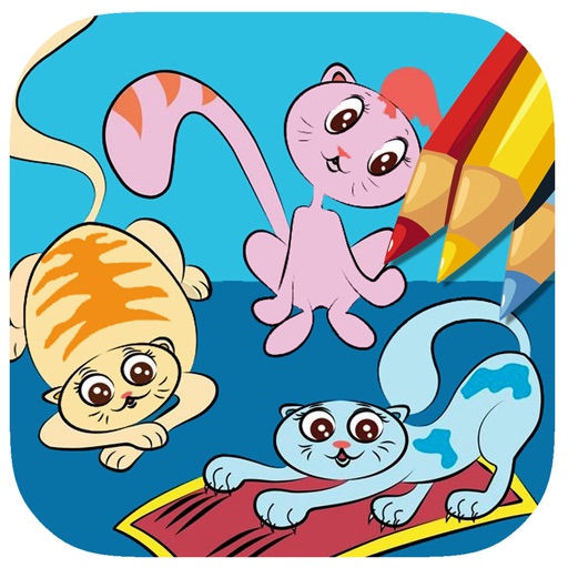 Toddlers Games Coloring Cat And Friends Version Icon