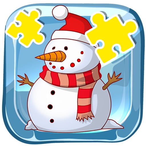 Snow Man Jigsaw Puzzles Games For Kids Edition iOS App