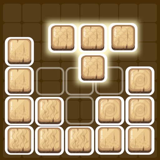 Wooden Block Puzzle - brain cross word fit fingers icon