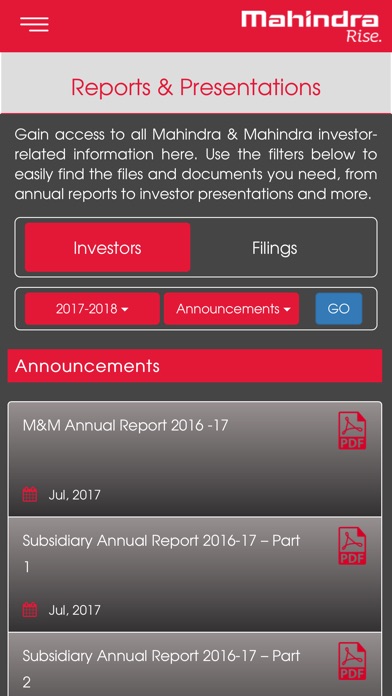 M&M Investor Relations screenshot 3