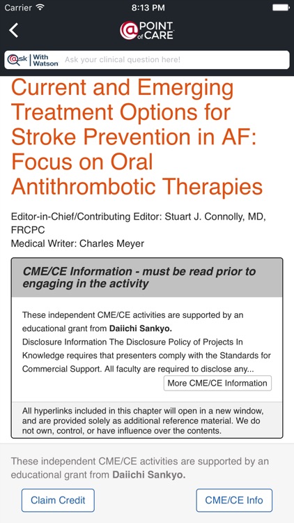 Stroke Prevention in AFib @Point of Care™