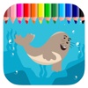 Coloring Book Game Sea Lion For Children