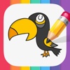 Bird Coloring Book for Kids. Learn to color & draw